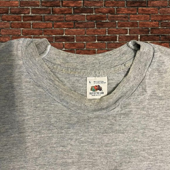 90s Single Stitch Fruit of the Loom Tool Time Grey Vintage - Picture 4 of 4